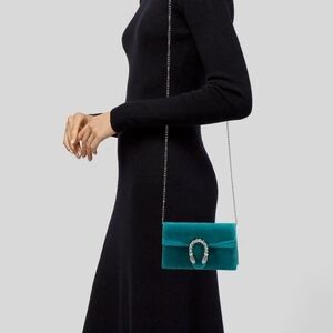 Gucci Dionysus Teal Velvet Crossbody Bag